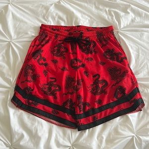 Rue 21 Red Dragon & Rose Shorts Size Medium